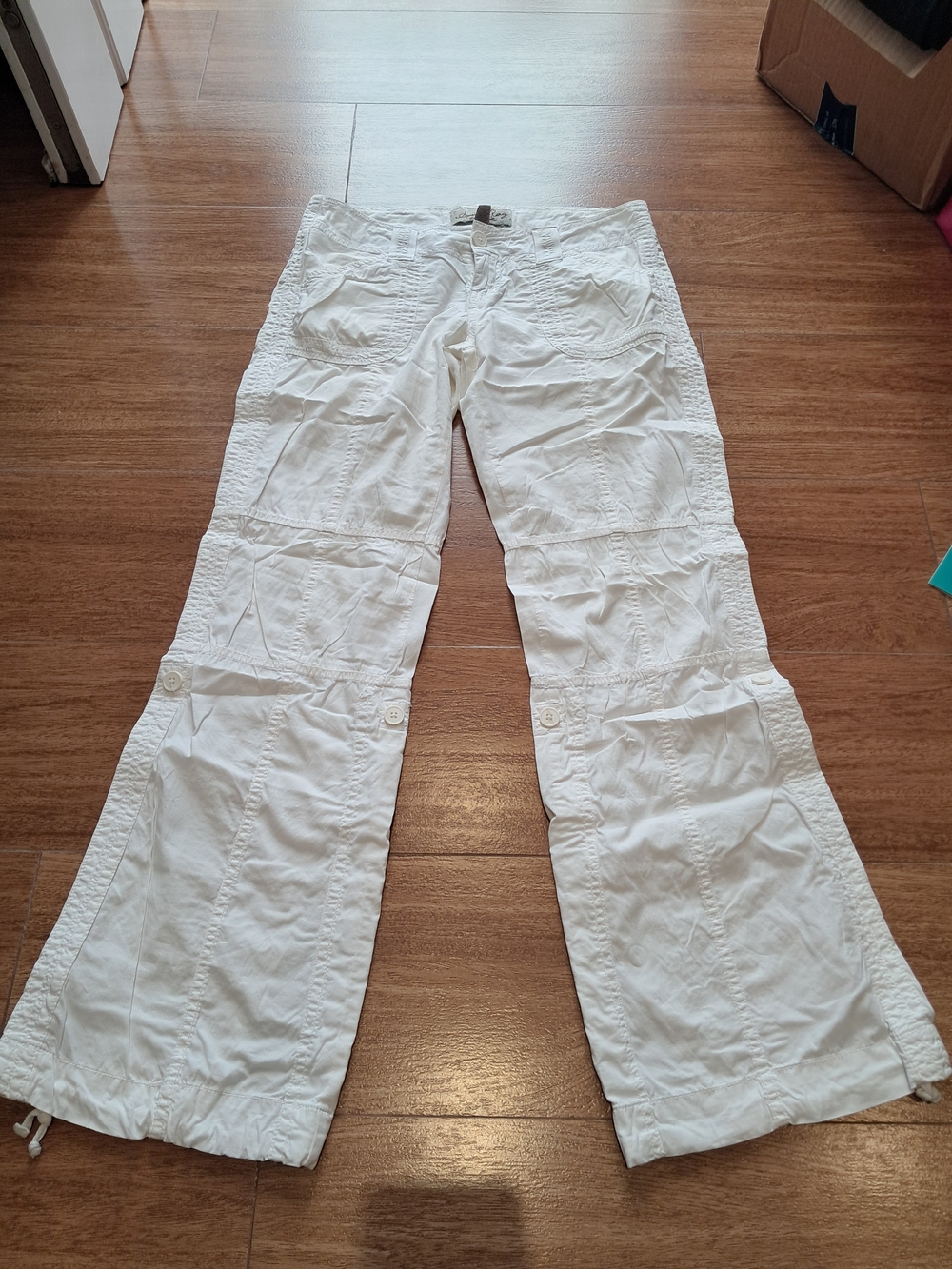 American Rag White Wide-Leg Cargo Jumpsuit Pants